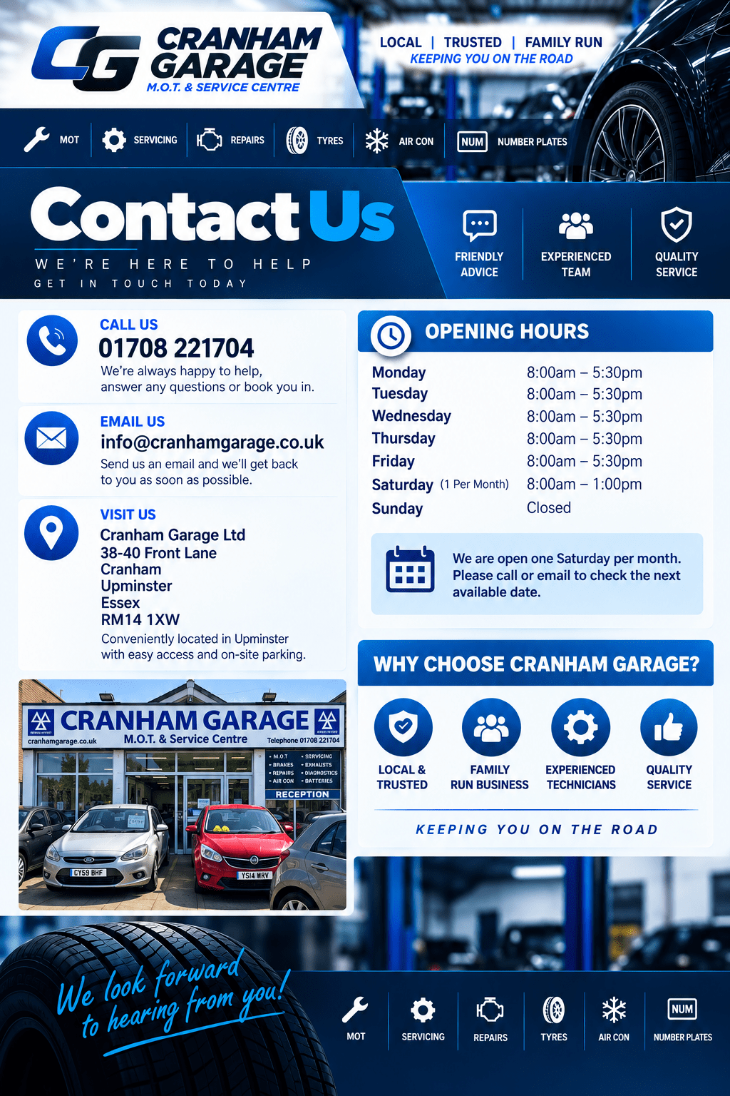 Cranham Garage Contact Us