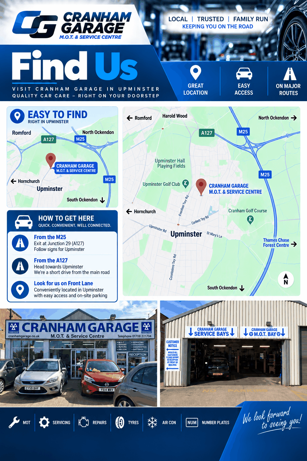 Cranham Garage Find Us