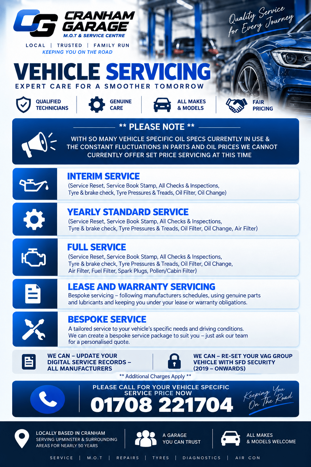 Cranham Garage Vehicle Servicing